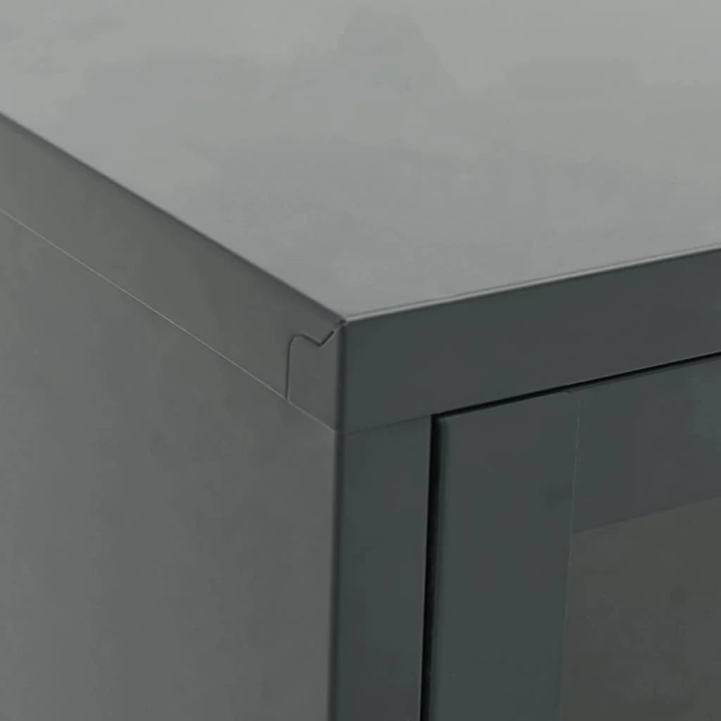 Mobile TV multimediale scaffale TV credenza mobile TV sala da pranzo soggiorno camera da letto antracite 105 x 35 x 52 cm acciaio e vetro antracite 02_0026390