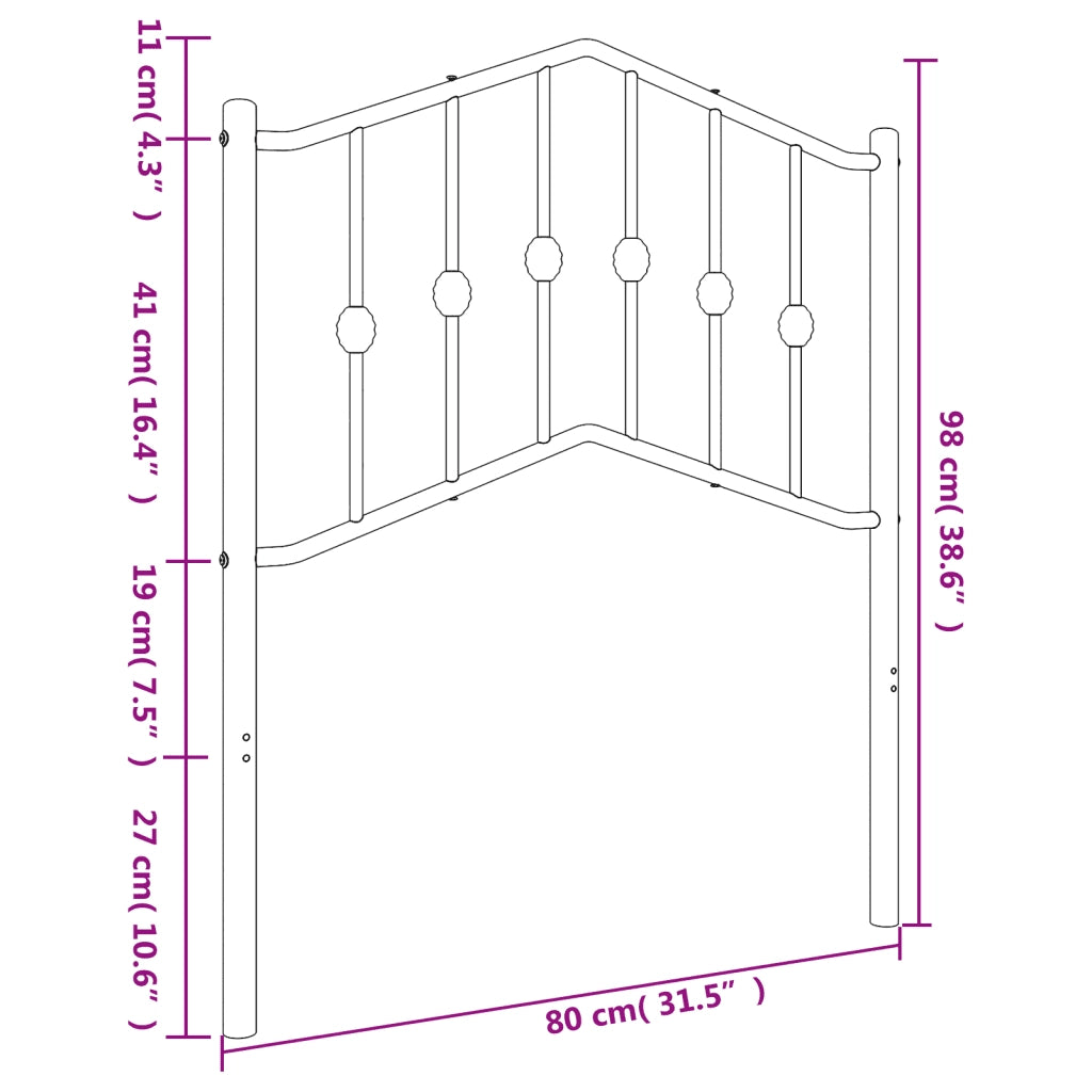 Testiera di Ricambio in Metallo Bianco 75 cm 373864