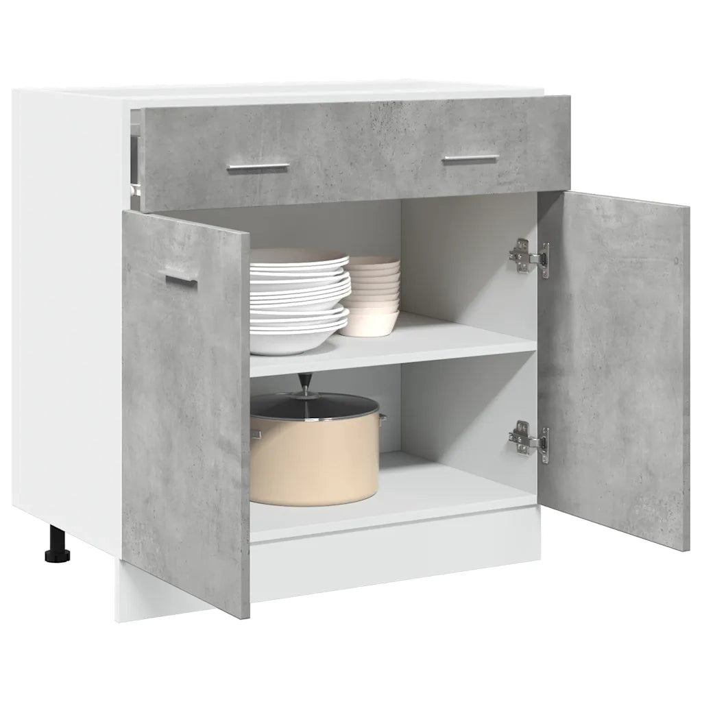 Armadio Inferiore Cassetto “Lyon” Grigio Cemento 80x46x81,5 856091