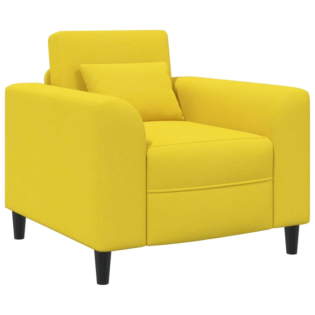 Poltrona-Divano Sedia Giallo Chiaro Tessuto 279594
