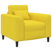 Poltrona-Divano Sedia Giallo Chiaro Tessuto 279594