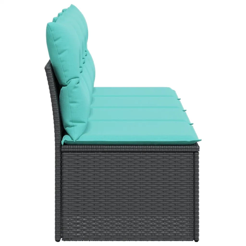Divano da Giardino con Cuscini a 4 Posti Nero in Polyrattan 366027