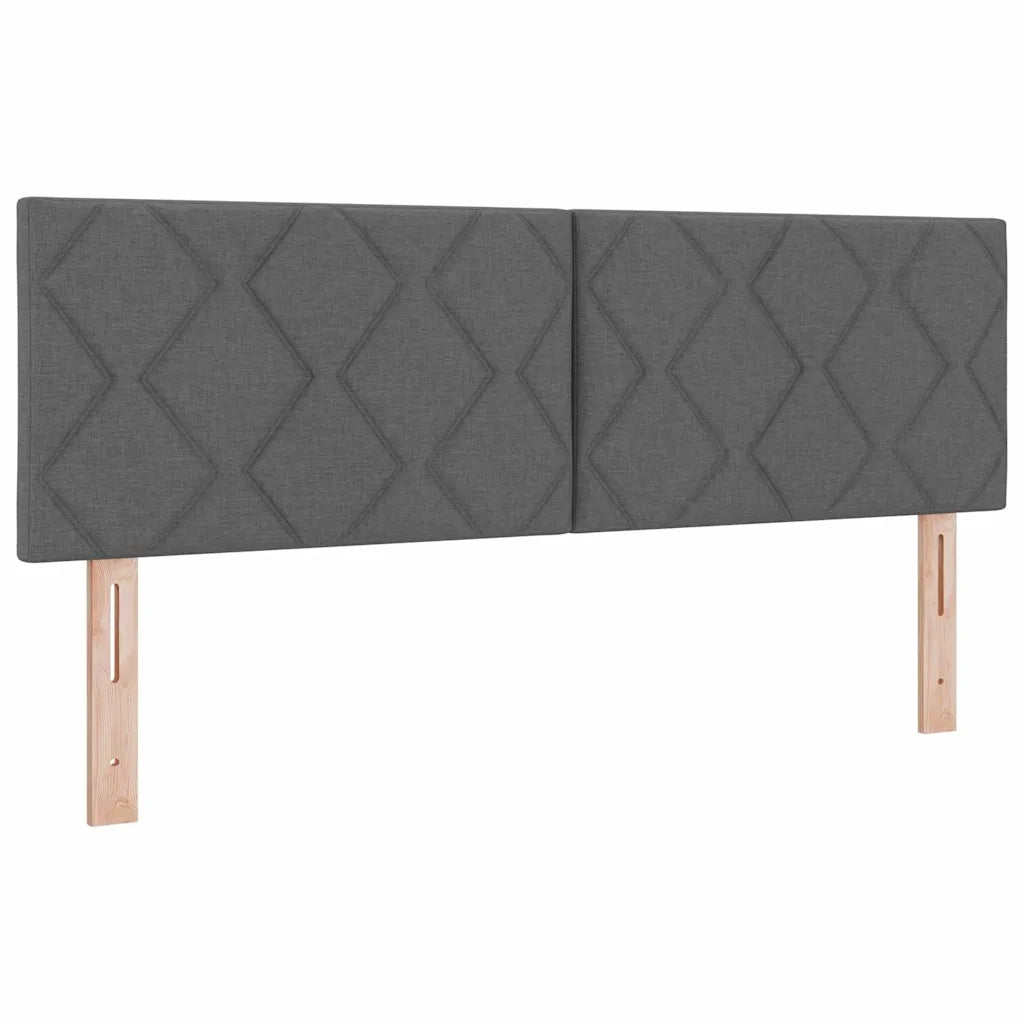 Letto a Sorgente LED con led Grigio scuro 160 x 200 cm Tessuto