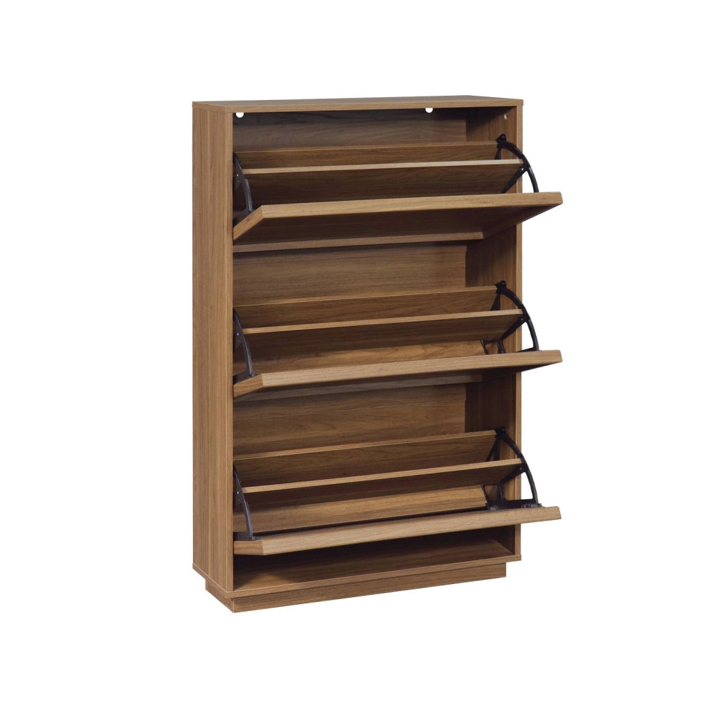 Scarpiera in legno, 3 ante, noce