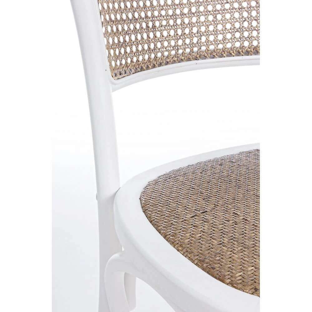 Sedia in Legno di Olmo con Seduta e Schienale in Rattan - CATA