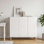 Credenza Bianco Lucido 89 x 34,5 x 80 cm Legno ingegnerizzato 894649