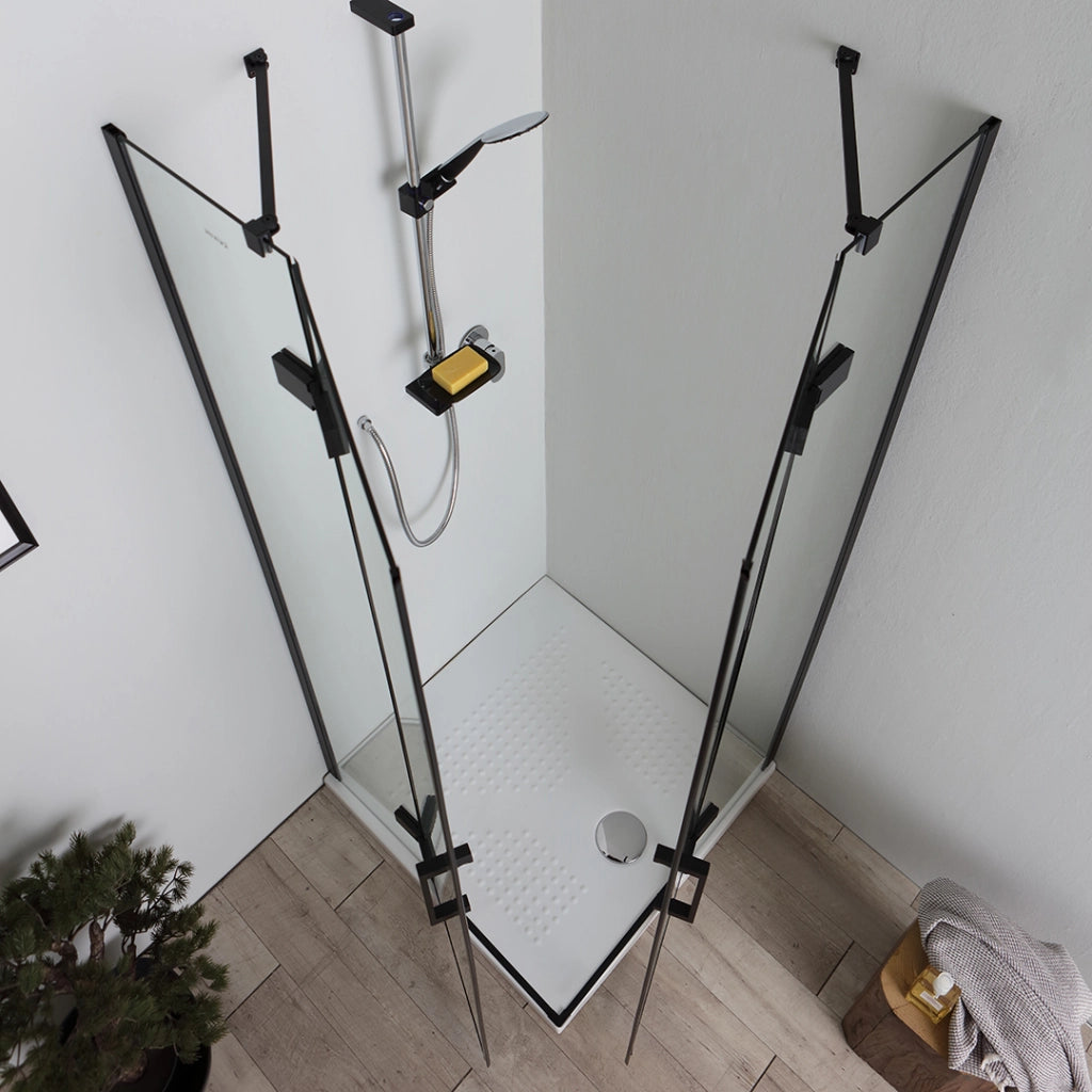 Box doccia nero 80x80 cristallo 6mm