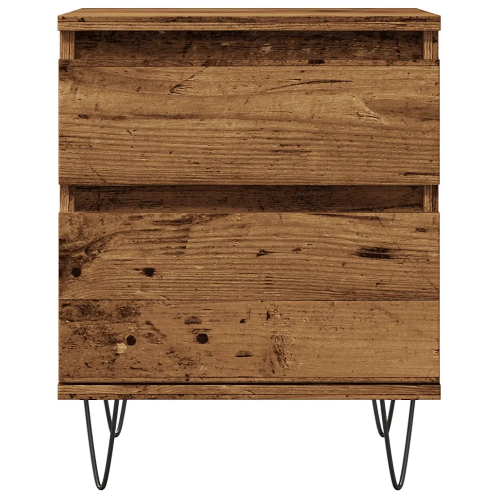 Comodini 2pz Legno Antico 40x35x50 cm in Legno Multistrato 857417