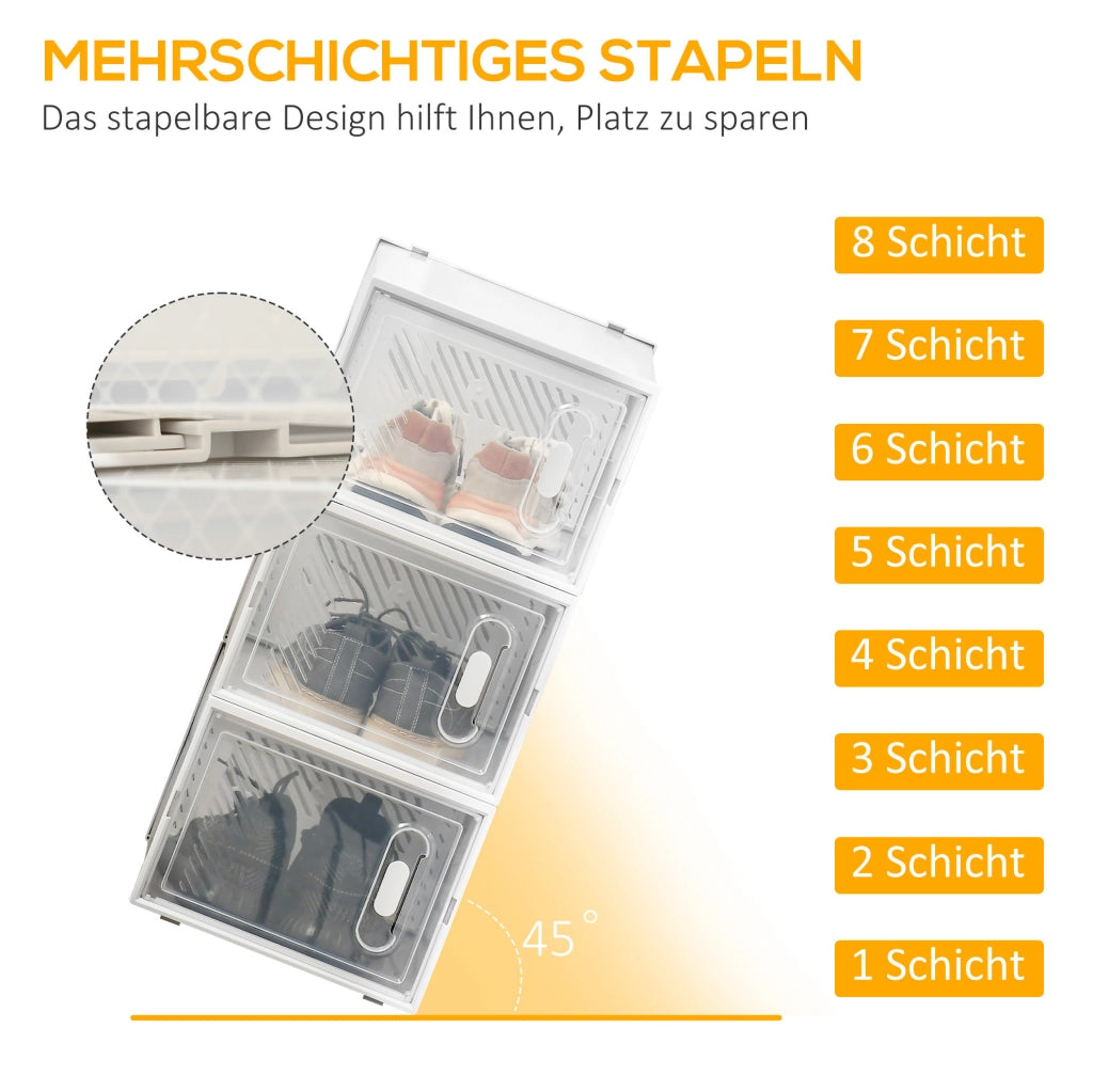 Set di 8 scatole portascape impilabili trasparenti