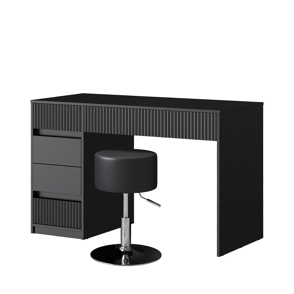 Vicco Tavolino da toeletta Nero 120 cm con sgabello