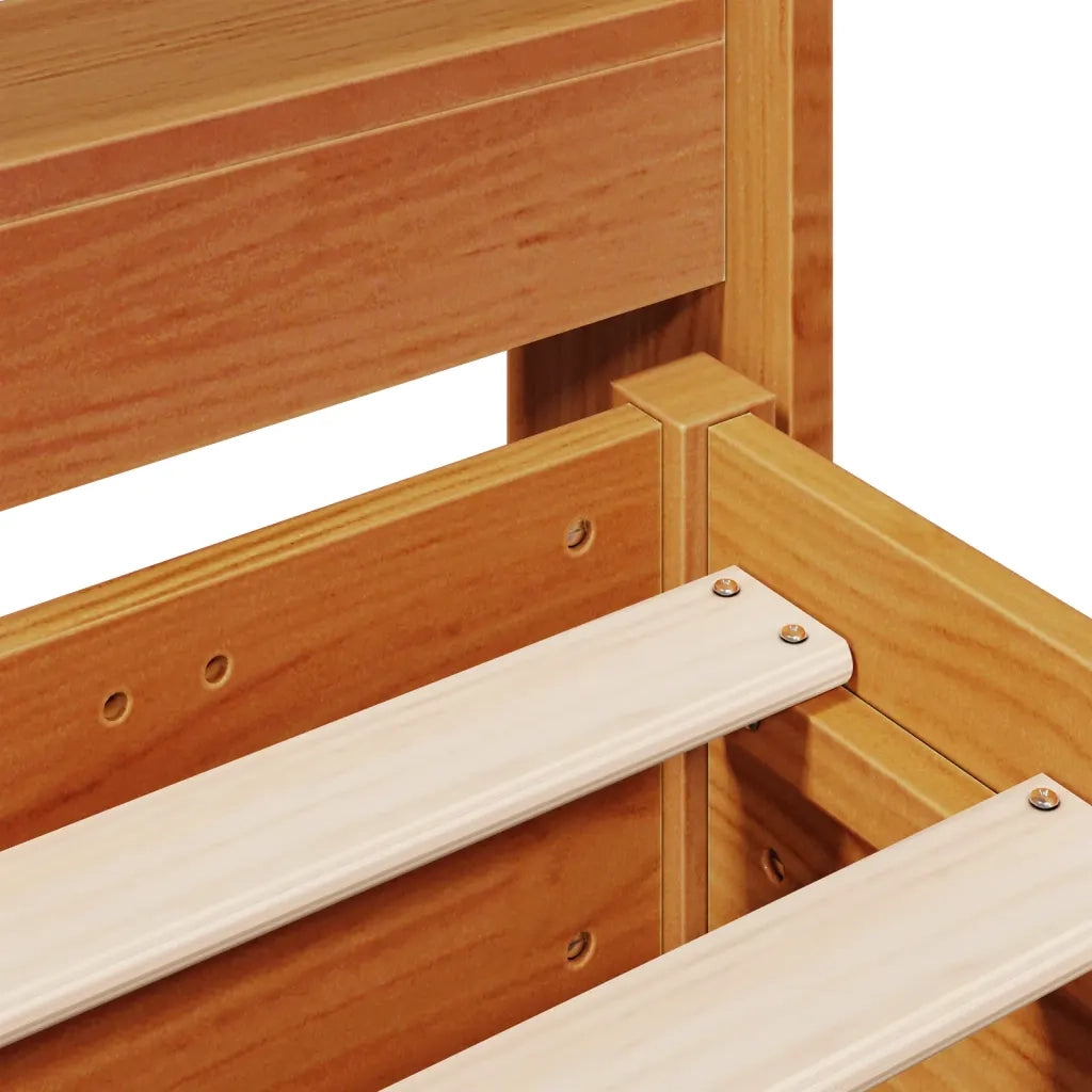 Letto senza Materasso-Struttura Letto Marrone Cera 200x200 cm in Legno di Pino 804099