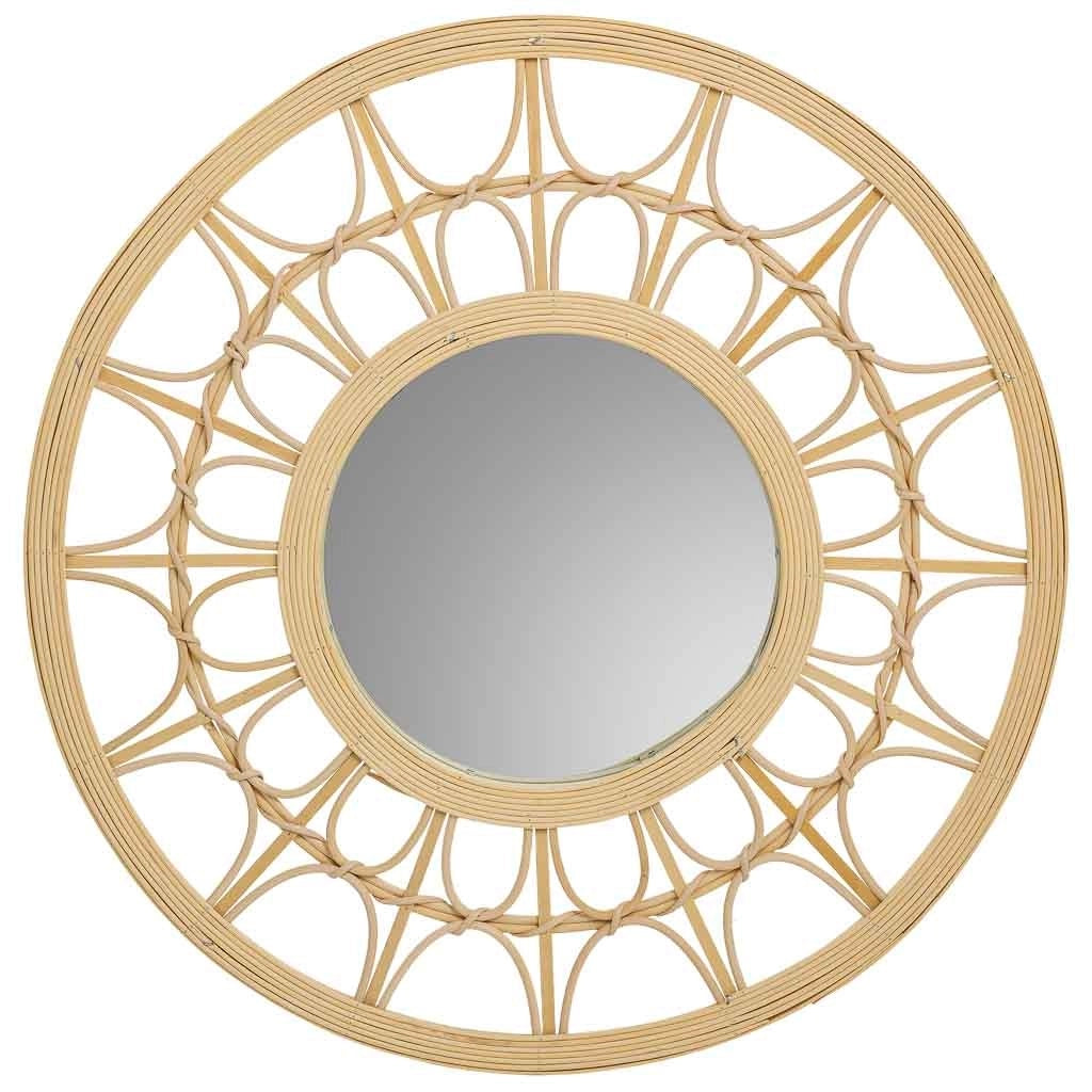 Specchio in rattan e bambù marrone d56x2h