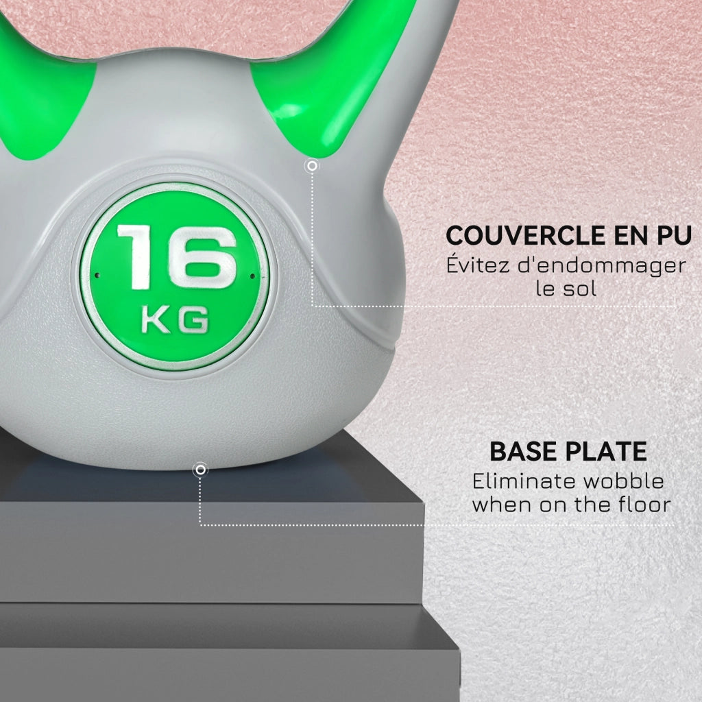 Kettlebell 16 kg ¨C Minimal ¨C Verde, 27x17x31 cm