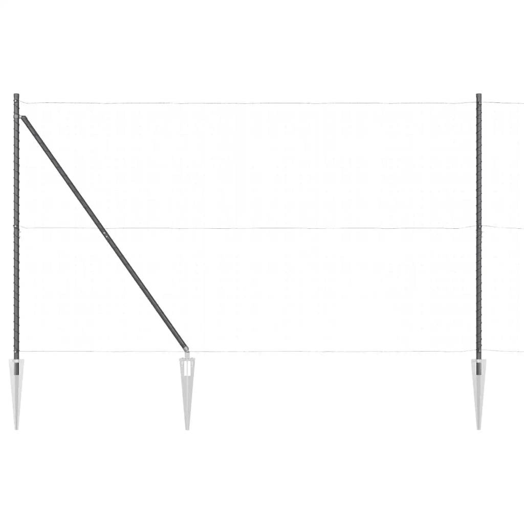 Palo della recinzione 26 pcs Grigio 3,2 x 3,2 x 215 cm