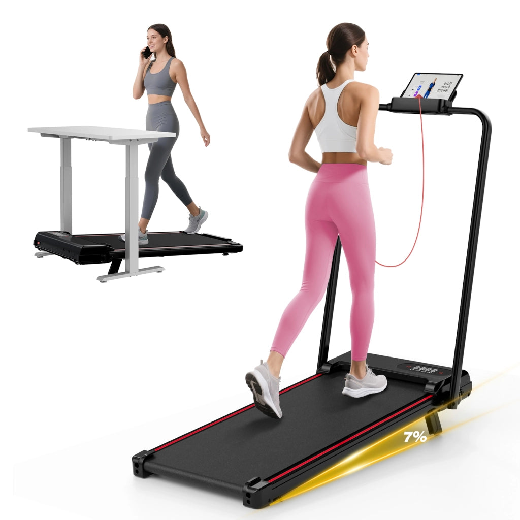 Tapis roulant, inclinazione del 7%, tapis roulant elettrico pieghevole 3 in 1, 2,5 CV, 8 km/h, telecomando, compatto e portatile