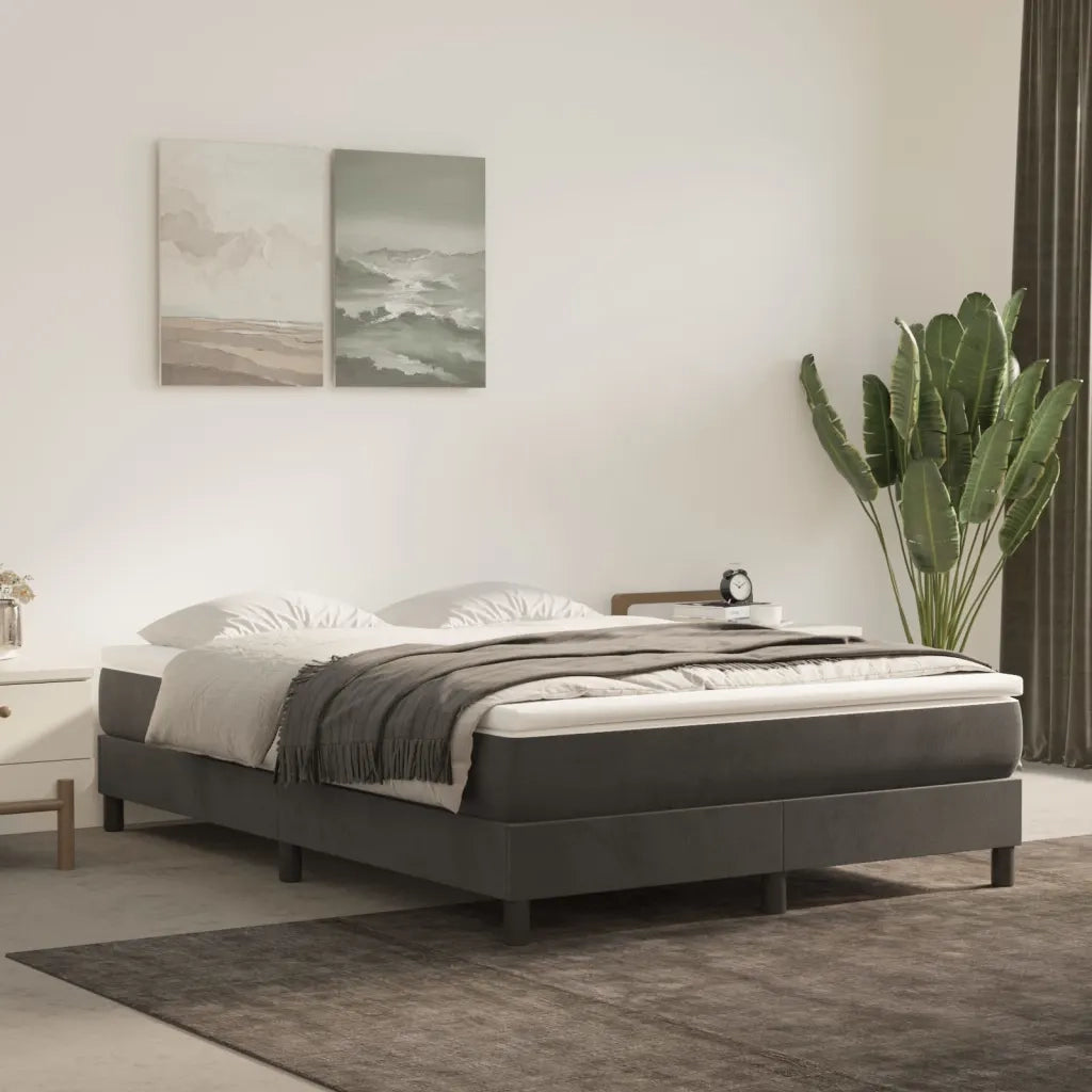 Materasso a Molle Insacchettate Rigidità Media Grigio Scuro 140x200x20 cm in Velluto 347809