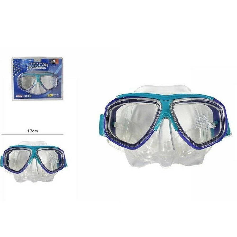 Trade Shop - Maschera Per Immersioni Subacquee Snorkeling Sub Mare Piscina Colore Blu Azzurro -
