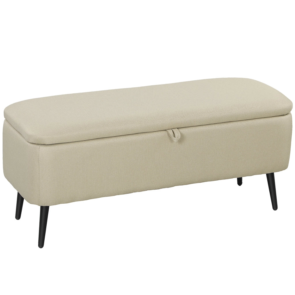 Divanetto imbottito con contenitore ¨C Minimal ¨C beige 102x40x39,5 cm