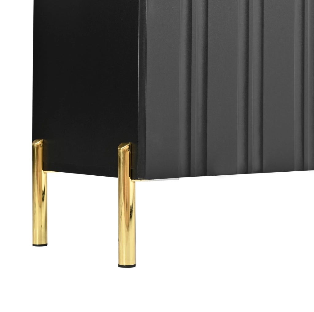 SIDEBOARD 3 Ante 120x35,5x80 cm Nero in MDF e Truciolare