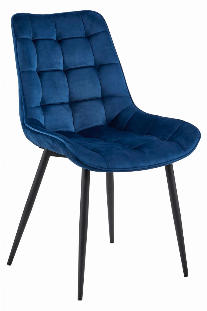 Sedia VALORA BERA - Velluto blu navy con gambe nere x 2