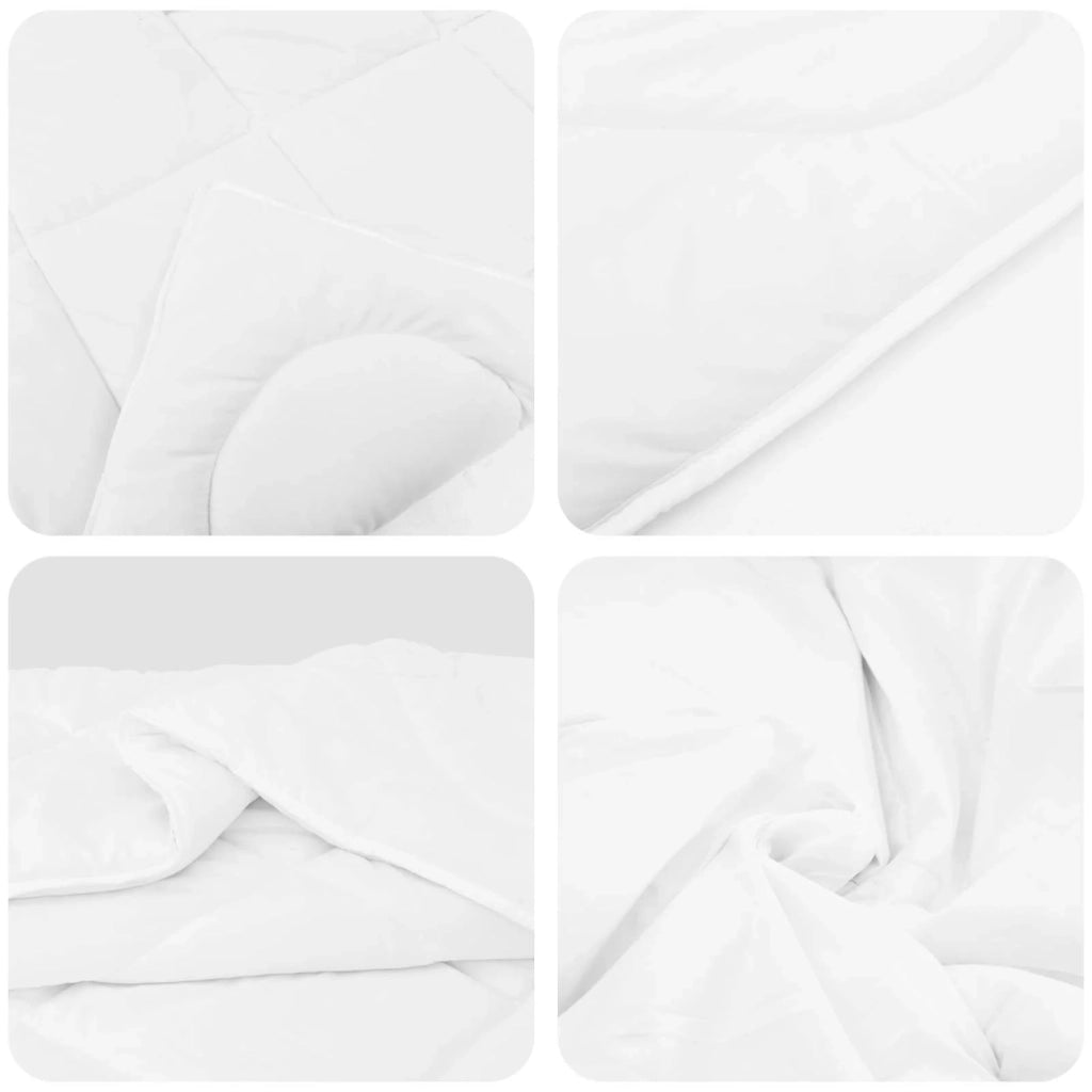 Piumone | Duvet con Cuscini 3 pz Bianco Microfibra e Piuma d'Oca