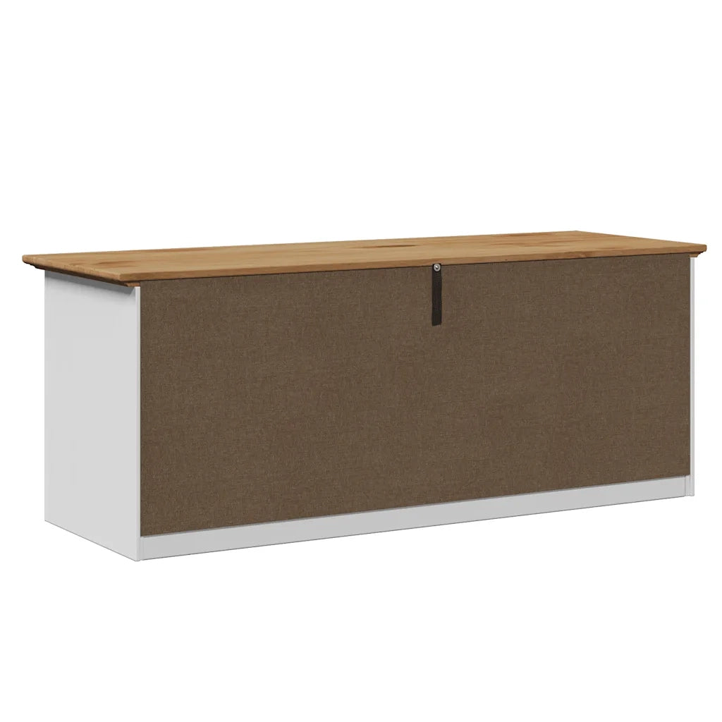 Panca da Ingresso BODO Bianca e Marrone 114x40x45 cm