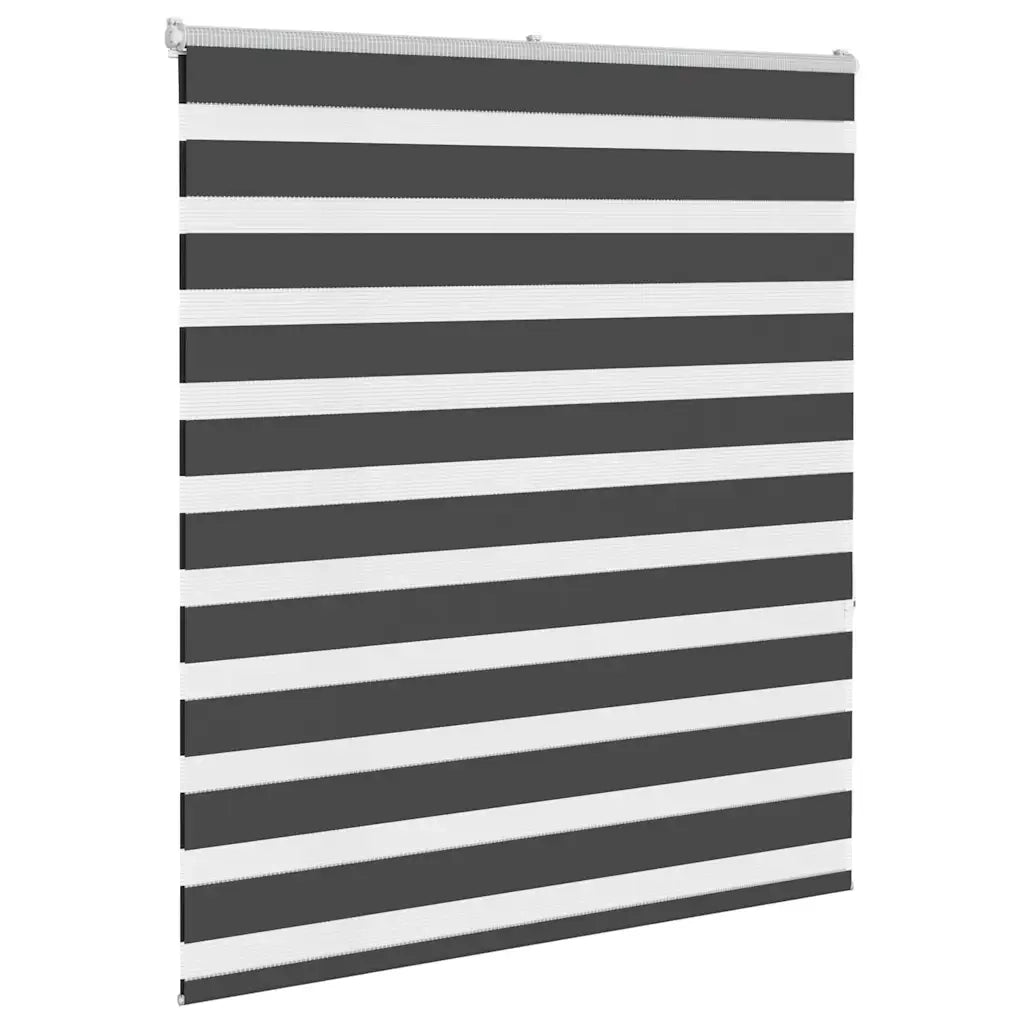 Tenda a Rullo Zebra Nero-Tenda avvolgibile Larghezza Tessuto 130,9 cm Poliestere 406742
