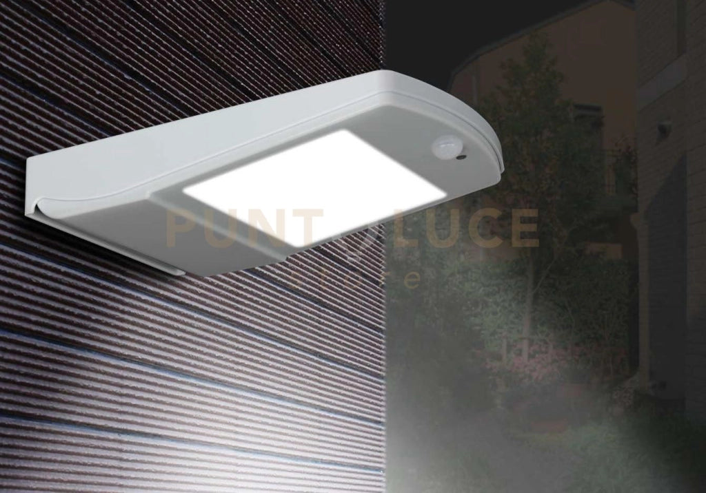 APPLIQUE LED EOS GRIGIA IN TERMOPLASTICA 4W 450LM 4000K IP66 CON PANNELLO SOLARE E SENSORE 24,1X16X4CM LED-EOS-SOLAR
