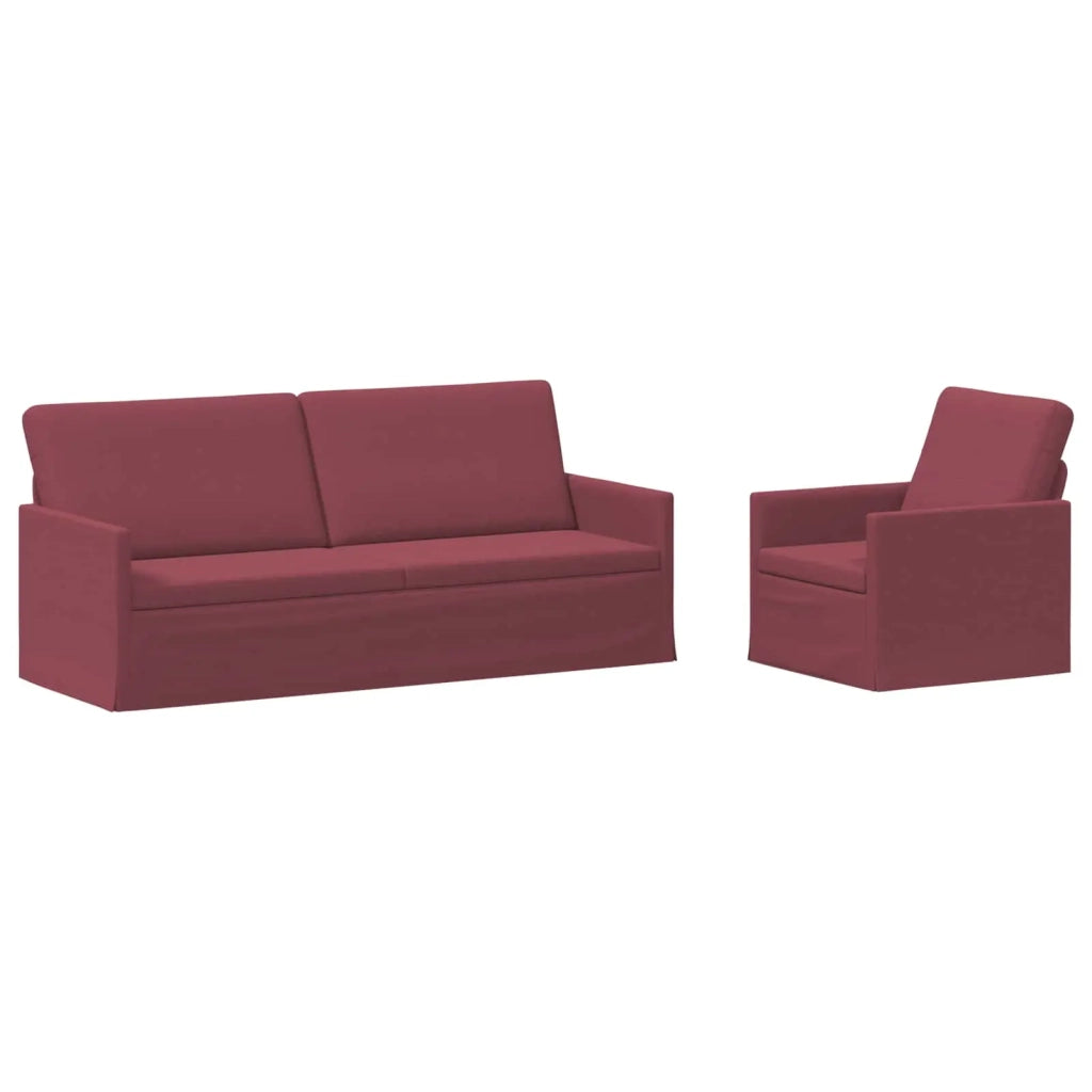 Set di divani 2 pcs Rosso Vino Tessuto 3433165