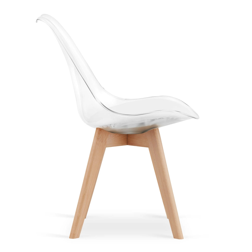 Sedia VALORA RIXK - Design trasparente con gambe naturali x 3