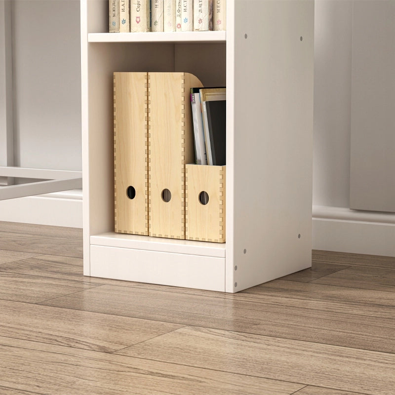 Alta libreria bianca per libri e raccoglitori, ufficio, salotto, loft, 182 cm