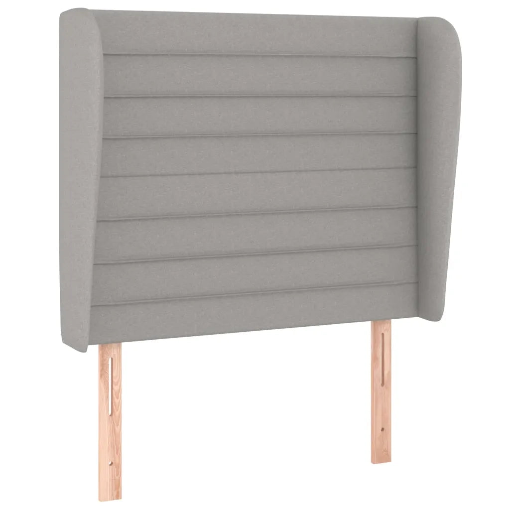 Testiera | Testata ad Orecchio Grigio Chiaro 83x23x118/128 cm in Tessuto