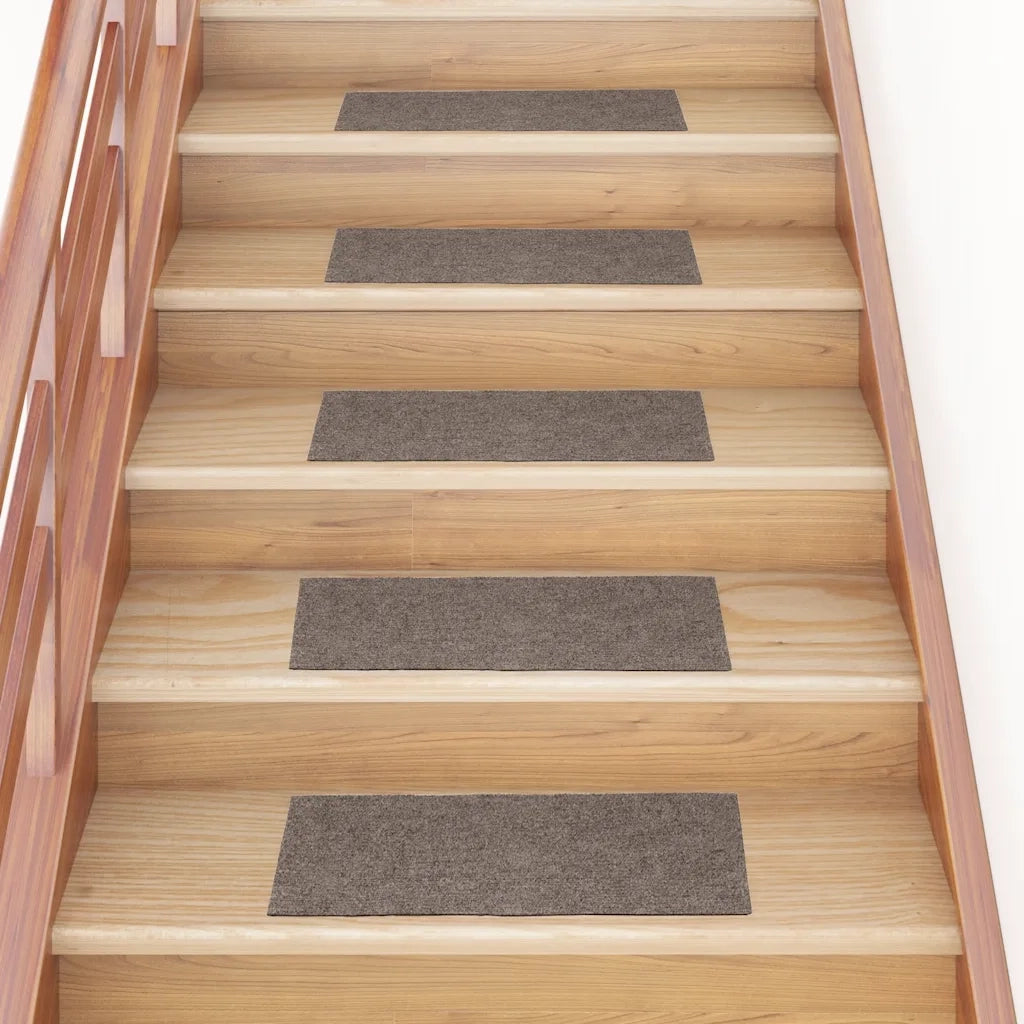 Tappetini per scale autoadesivi 15 pz | Gradini per Scale 60x25 cm beige rettangolari