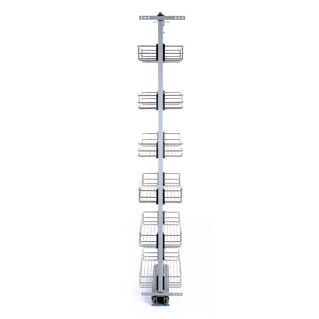 Colonna Estraibile da Cucina in Acciaio Inossidabile con 6 Cestelli 170-195cm
