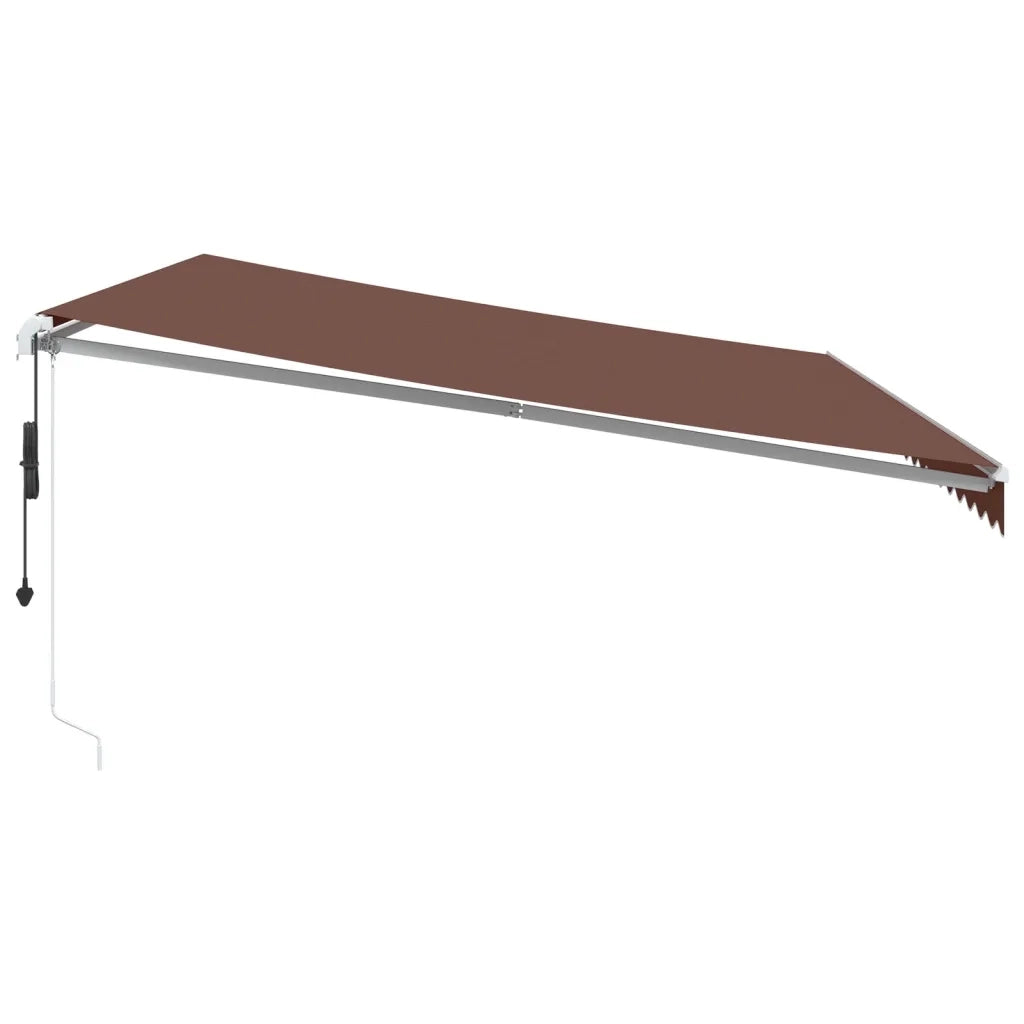 Tenda da Sole Retrattile Automatica con LED Marrone 500x350 cm 3215398