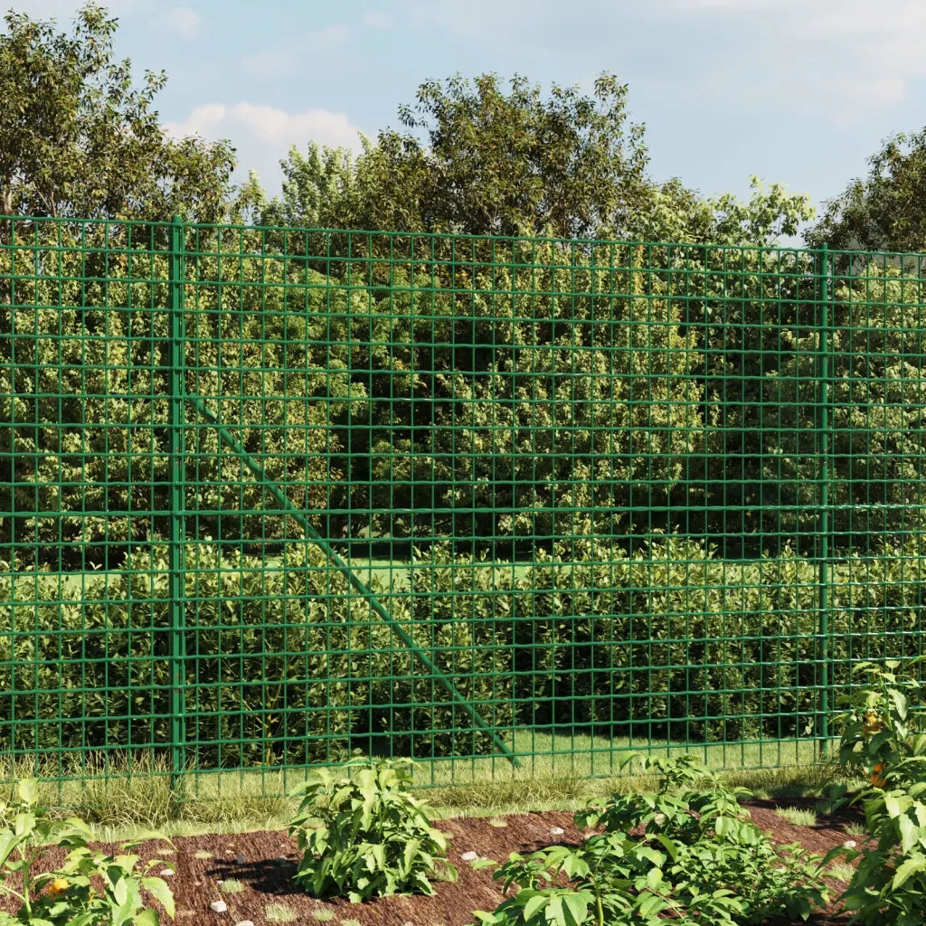 Recinzione da Giardino | Recinzione Metallica con Flangia Verde 1,6x25 m