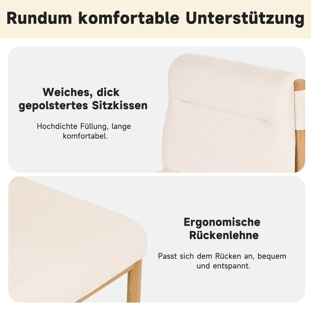 SEDIA Da pranzo Set da 2 pezzi Beige in Sherpa e metallo