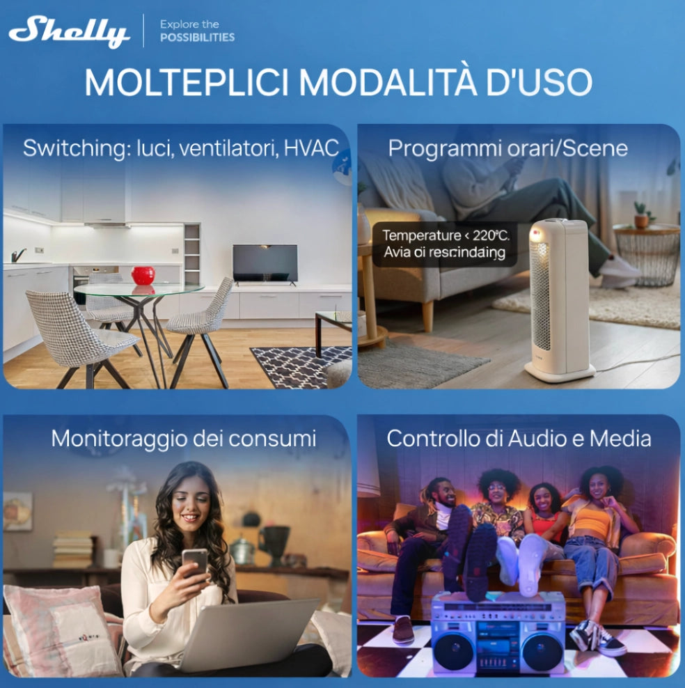 Shelly Wall Display XL Black Display Touch Smart per Casa Intelligente, Controllo Dispositivi Shelly, Monitoraggio Consumi Energetici e Interfaccia Touch Integrata