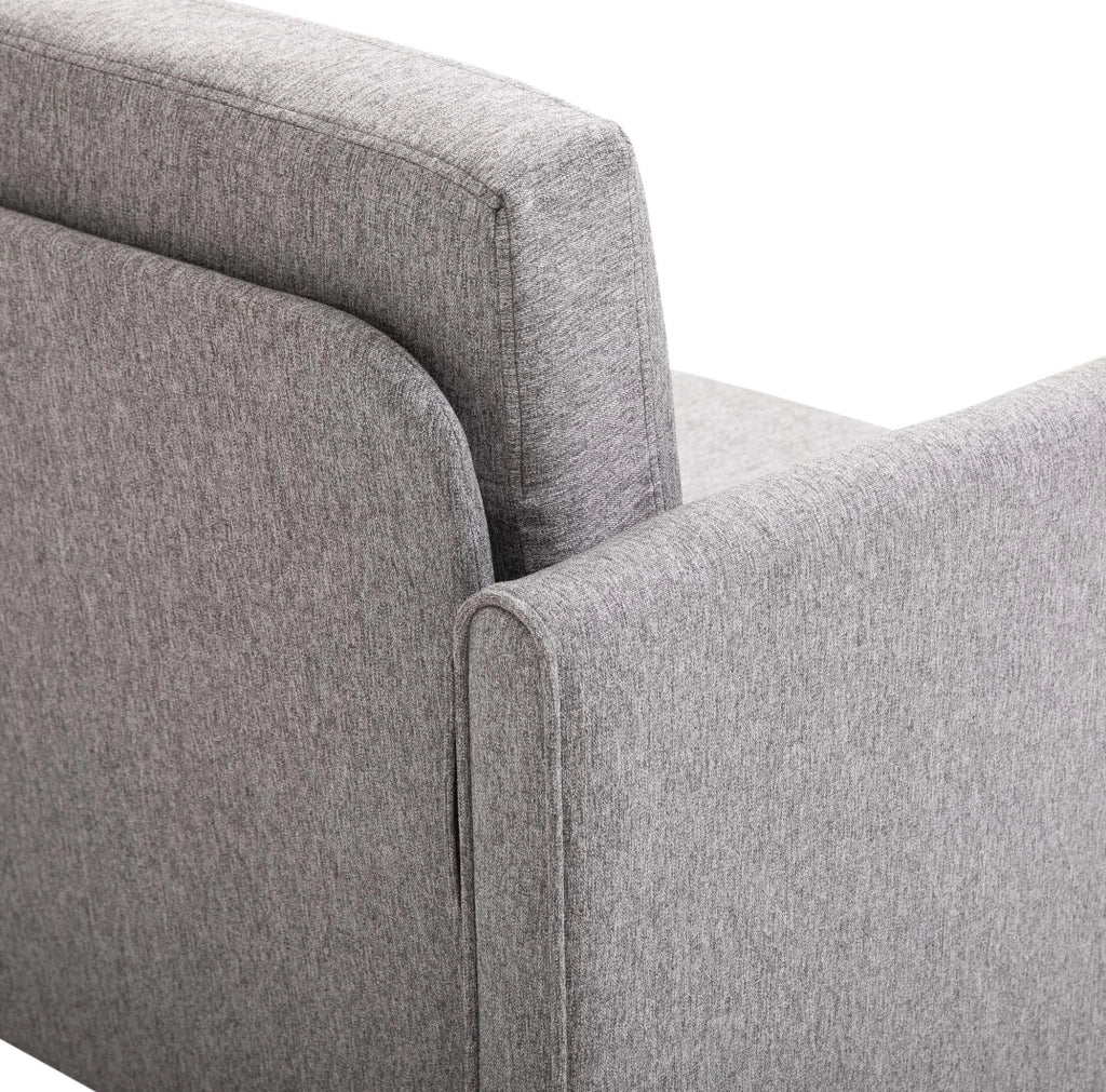 Divano a due posti in lino grigio chiaro 141x65x78 cm con cuscini sfoderabili
