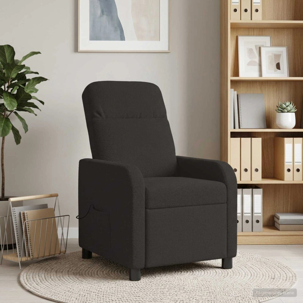 Poltrona Massaggiante Nero Bouclé 42034955