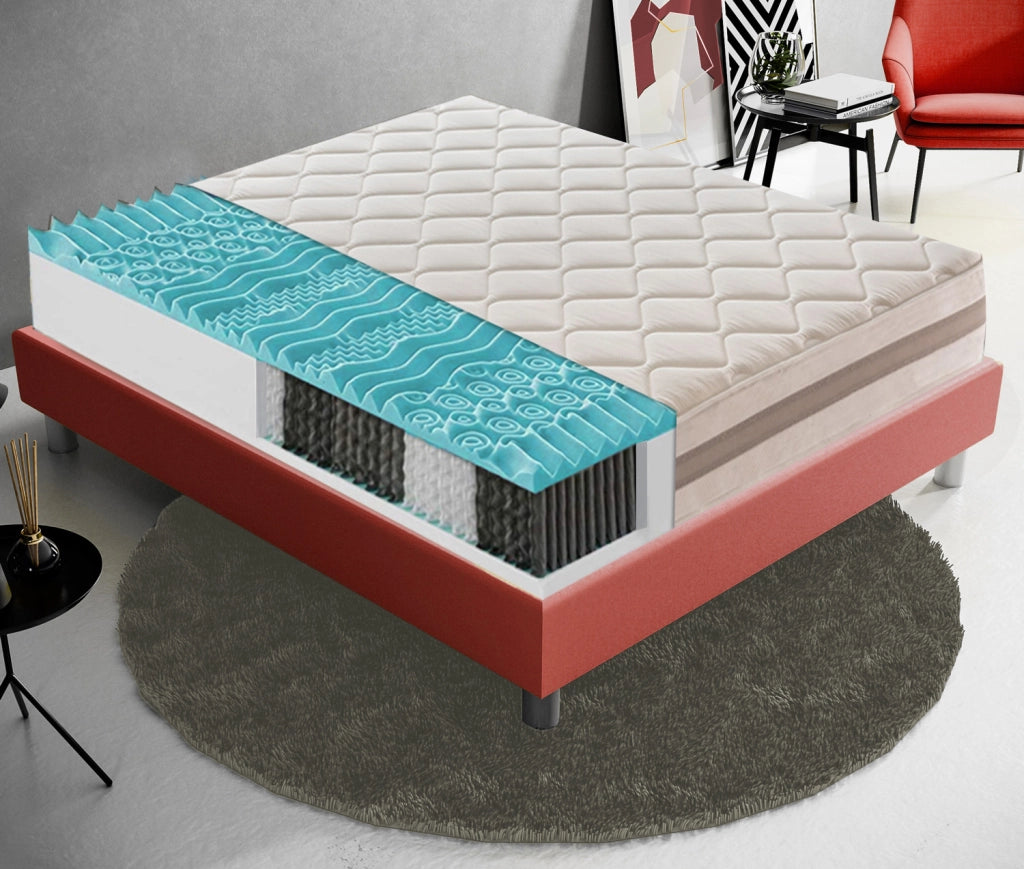 Materasso Piazza e Mezza 140x190 900 Molle insacchettate e memory foam 9 Zone differenziate Altezza 22 cm