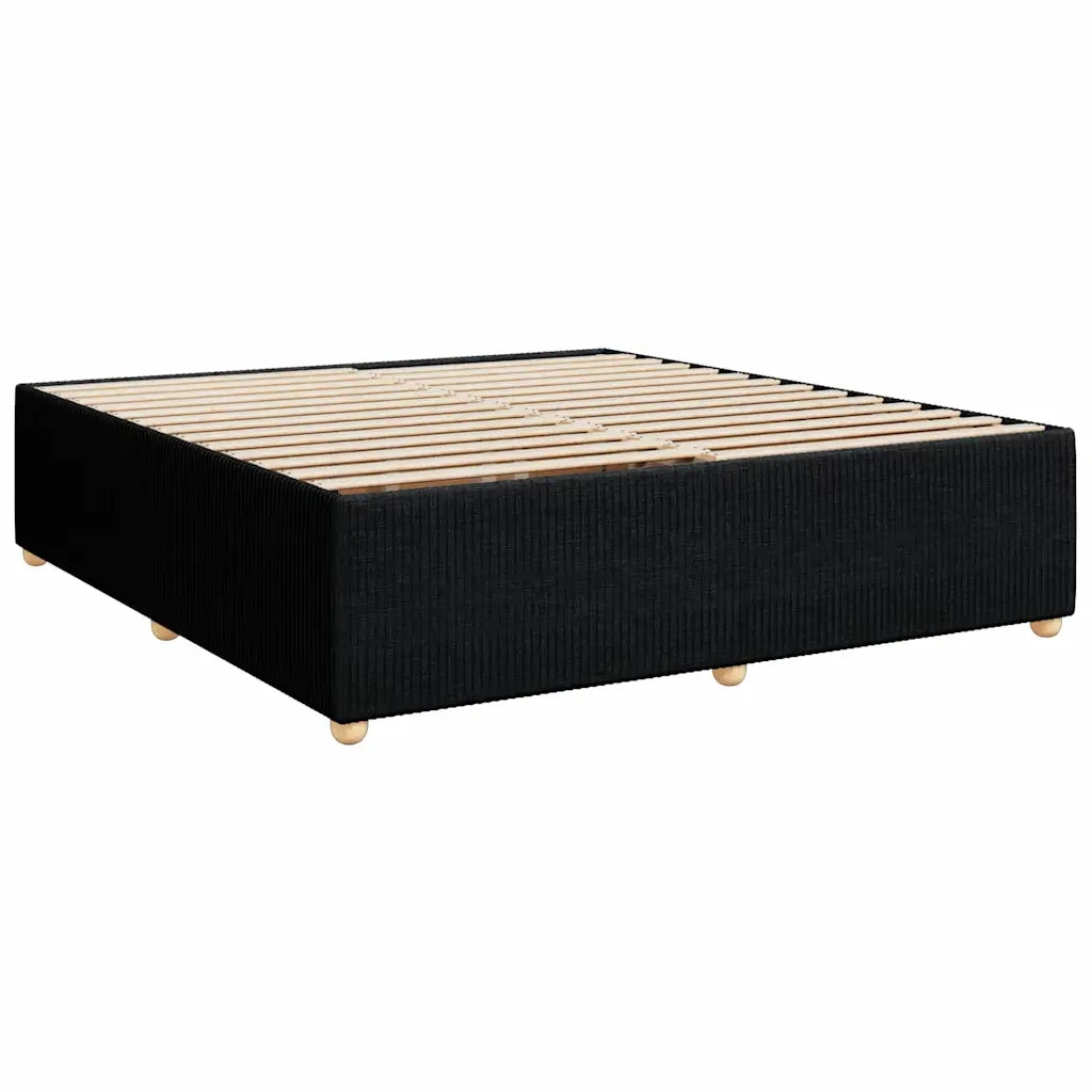 Giroletto a Molle con Materasso Nero 200x200 cm in Tessuto 3289865