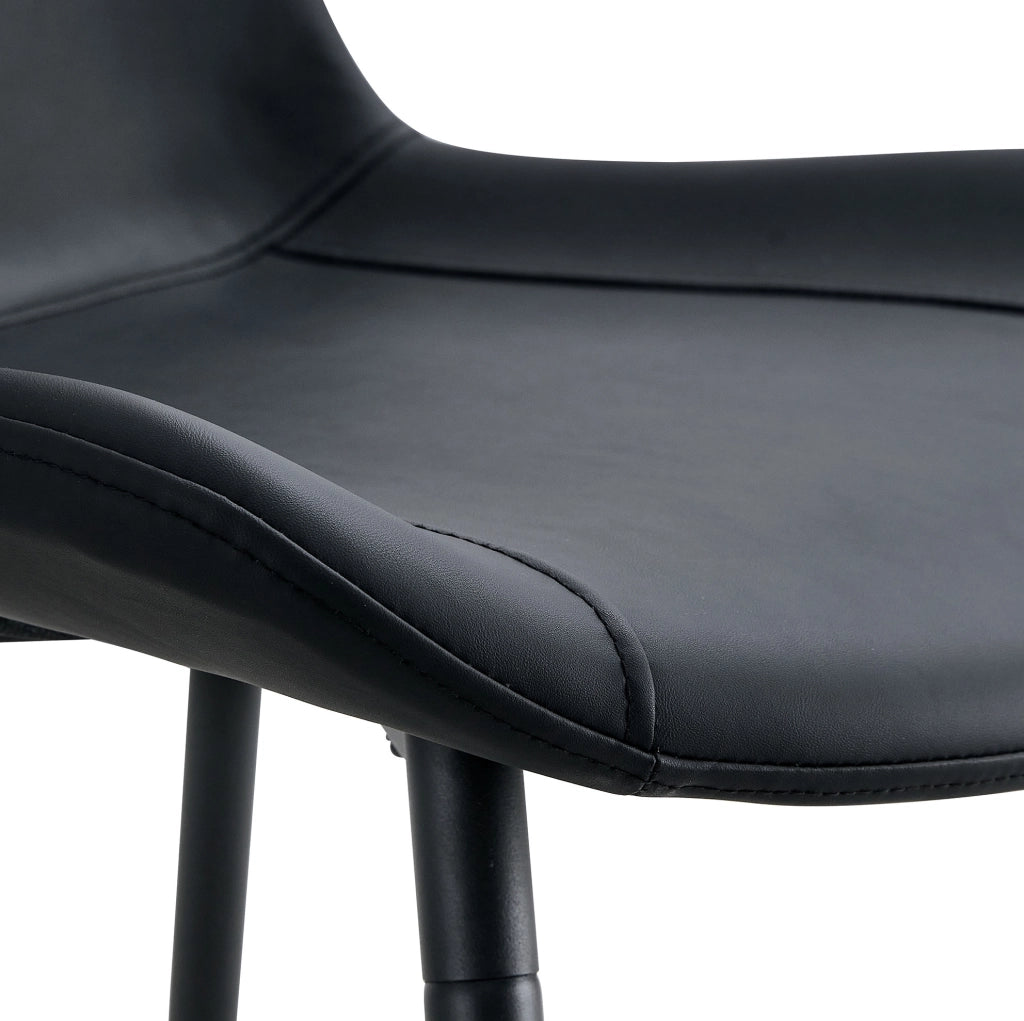 Set tavolo rotondo Ø100 cm con inserto in vetro e 4 sedie in PU nero; marrone e nero