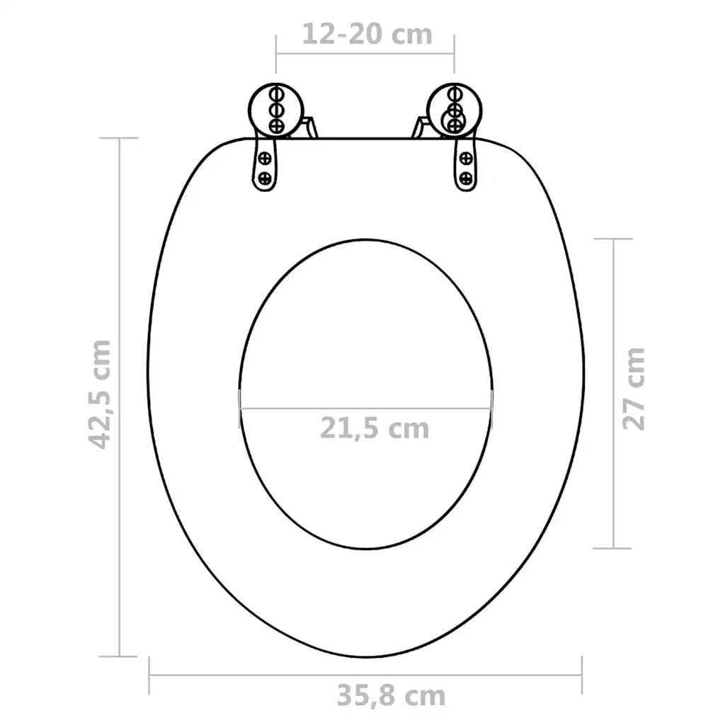 Sedile WC MDF con Coperchio Design Semplice Marrone 140803
