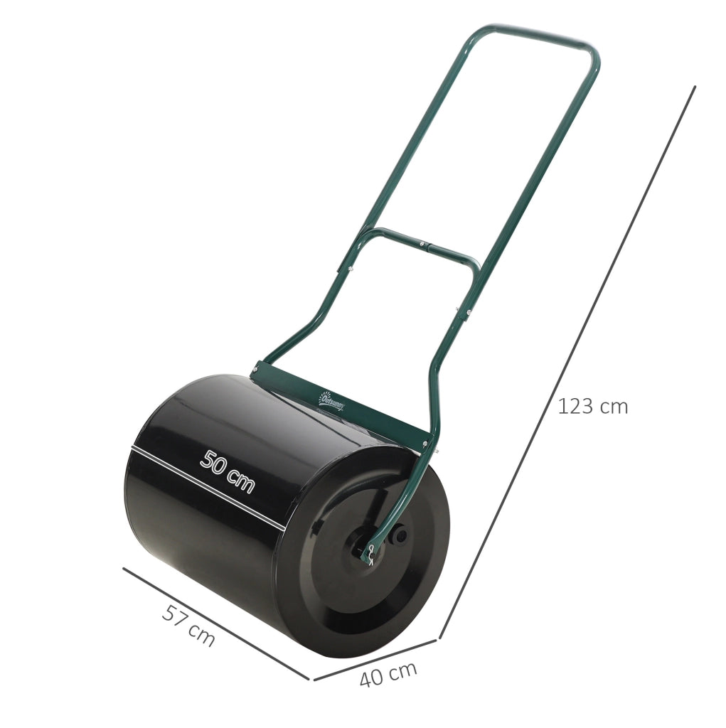 Rullo per prato con manico a U, 60 L, nero
