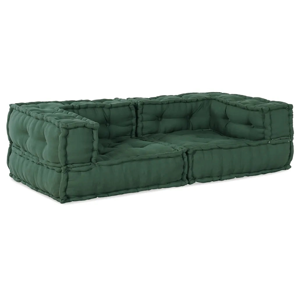 Divano Modulare a 2 Posti Verde 140x70x36 in Tessuto 4019036