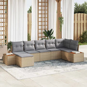 Set Divano da Giardino 8 pcs Beige e Grigio Chiaro Polyrattan 3356800