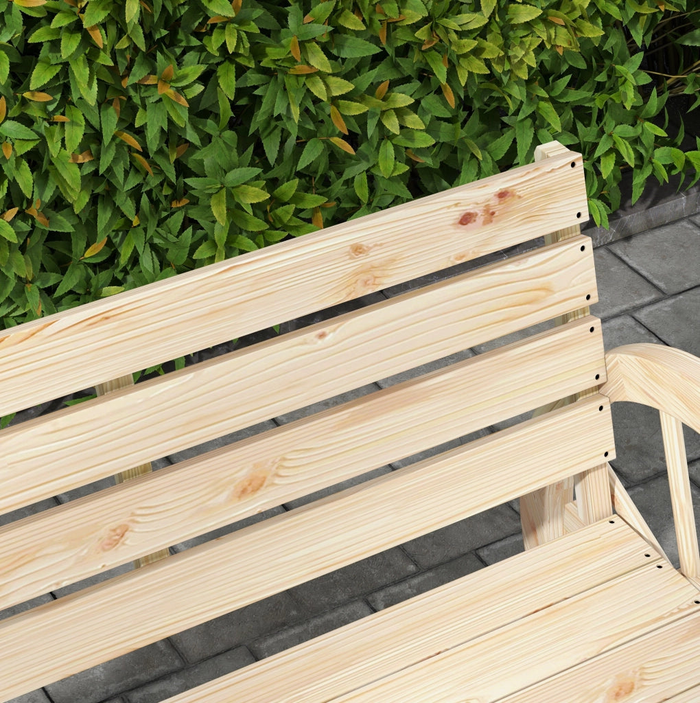 Panca da giardino in legno di abete stile rustico