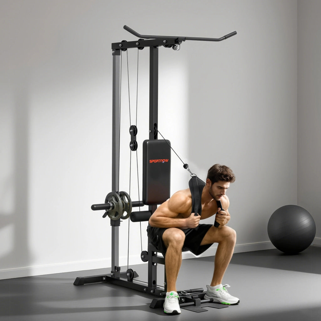 Stazione Fitness per Zuhause ¨C zephmum ¨C Nero, Acciaio e Pelle Sintetica