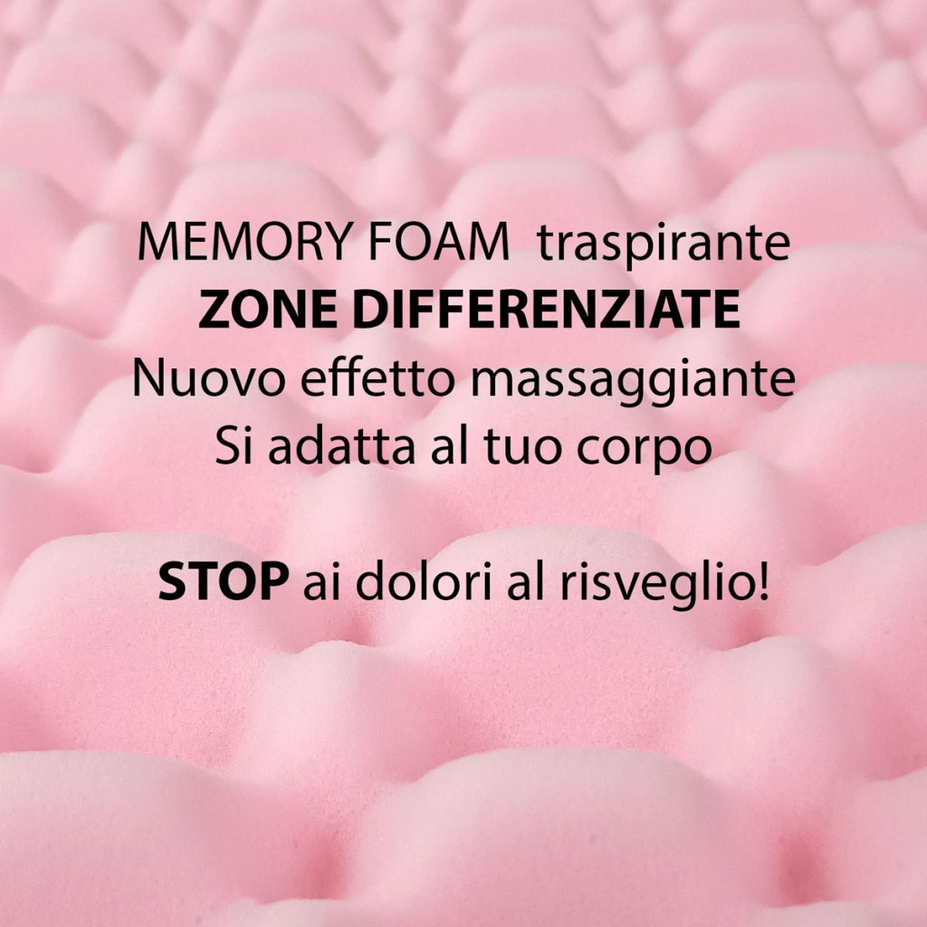 Topper MEMORY + Topper rigido ORTOPEDICO ALTO 6 cm | TOPPER MEMORY e RIGIDO Piazza e mezzo 130X200 Cm | Topper senza tessuto di rivestimento CAPOVOLGIBILE- MOD. LONDON H6